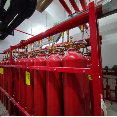 लाल 70L - 90L IG100 नाइट्रोजन अग्निशमन प्रणाली पाइप नेटवर्क प्रकार