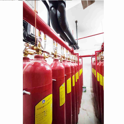 लाल 70L - 90L IG100 नाइट्रोजन अग्निशमन प्रणाली पाइप नेटवर्क प्रकार